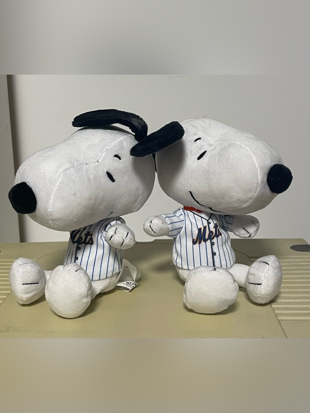 Peanuts Snoopy Plush Toy in White with Blue Pinstripe Mets Jersey